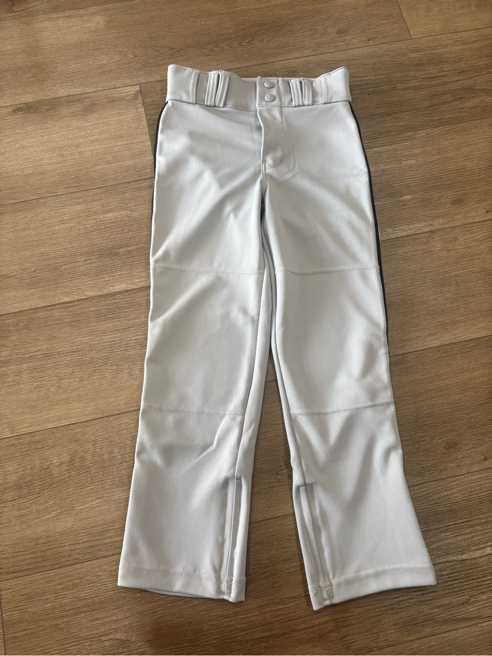Boys gray Baseball Pants with Black Side Stripe